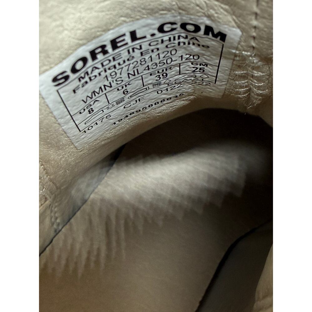 Sorel Brex Chelsea Boot Cream Leather Lug Platform Booties Spring Size 8 - Picture 10 of 12